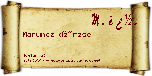 Maruncz Örzse névjegykártya